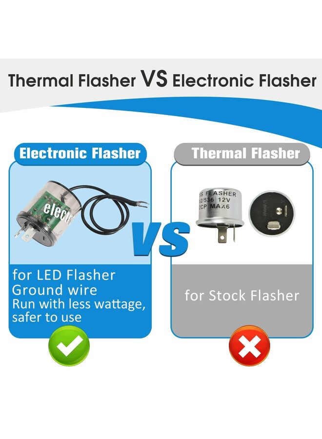 LAMAY LED Flasher Relay 2 Pin 12V Electronic LED Turn Signal Flasher Blinker Relay Two Prong Round Blinker 2-Terminal for Cars Trucks Motorcycles - Image 4